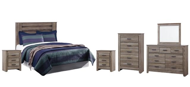 Signature Design by Ashley® Zelen 5-Piece Warm Gray King/California King Panel Headboard Bed Set-0
