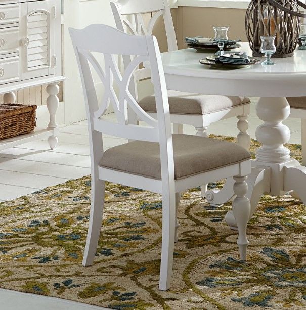 Liberty Furniture Summer House Gray/Oyster White Splat Back Side Chair-1