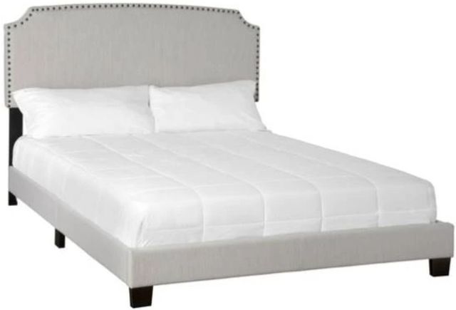 Bernards Amy Beige Upholstered Queen Panel Bed-0
