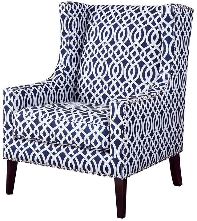 Olliix by Madison Park Navy Barton Wing Chair-0