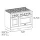 ZLINE 48" Satin Stainless Steel Pro Style Gas Range with Black Matte Door-2