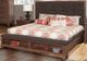 New Classic® Home Furnishings Cagney Chestnut Brown California King Upholstered Storage Panel Bed-0