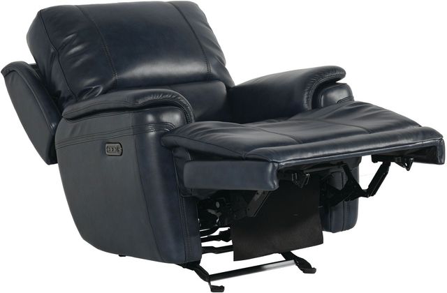 Bassett® Furniture Burlington Navy Leather Recliner-2