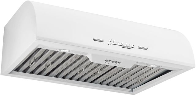 Unique® Appliances Classic Retro 30" Marshmallow White Wall Mounted Range Hood-2