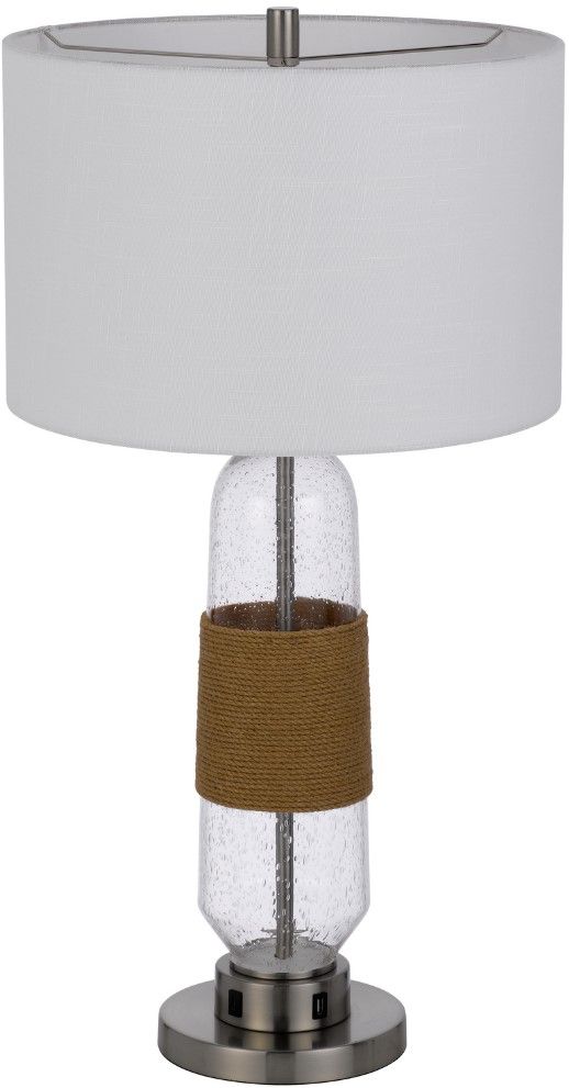 Cal® Lighting & Accessories Everett Brown/Clear/Silver Table Lamp-2