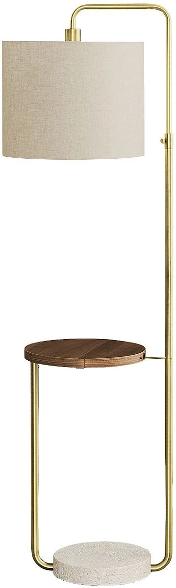 Monarch Specialties Inc. Brass Floor Lamp with USB Port-0