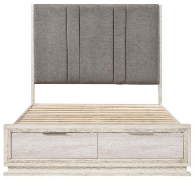 Homelegance® Noctis Beige/Gray Queen Platform Bed with Footboard Storage-3