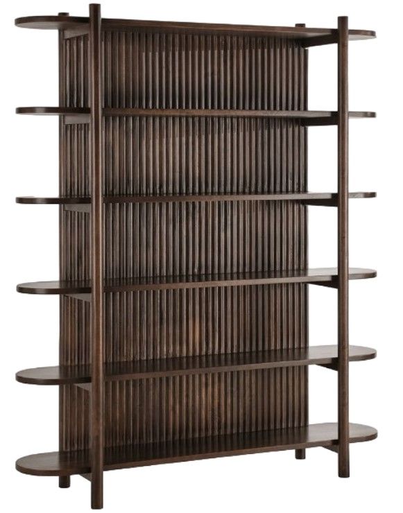Classic Home Redford Bark Brown Tall Bookcase-0
