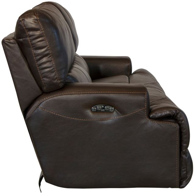 Catnapper® Wembley Chocolate Leather Power Lay Flat Reclining Console Loveseat with Power Adjustable Headrest and Power Adjustable Lumbar Support-4