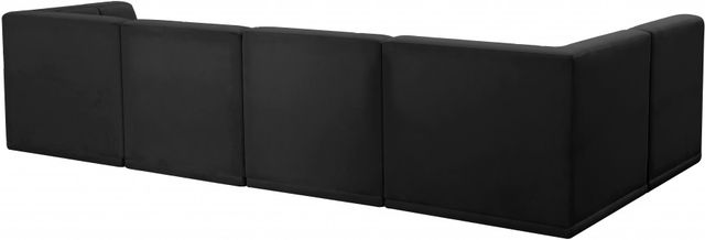 Meridian Furniture Relax 5-Piece Black Velvet Modular Sectional Set-1