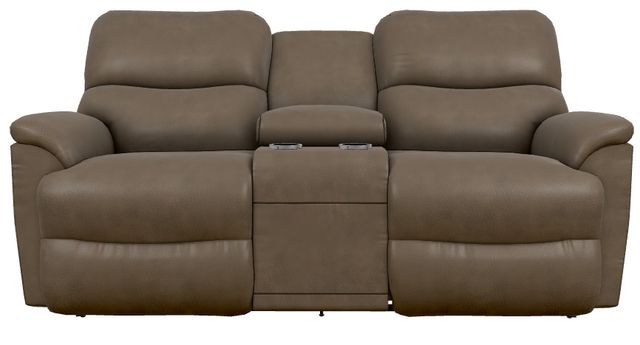 La-Z-Boy® Trouper Mink Power Reclining Loveseat with Console and Headrest-1