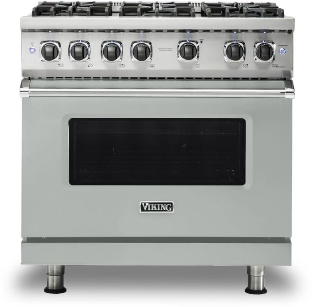 Viking® 5 Series 36" Arctic Grey Pro Style Natural Gas Range-0
