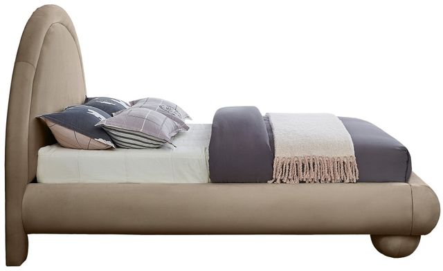 Meridian Furniture Madrid Taupe Velvet Full Upholstered Panel Bed-2