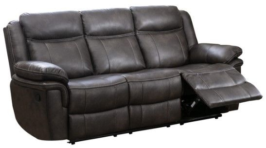 Mazin Furniture Peabody Neutral Grey Manual Reclining Sofa-1