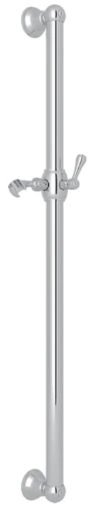 Rohl® Spa Collection Polished Chrome 36" Decorative Grab Bar with Lever Handle Slider-0
