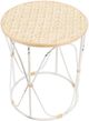 A & B Home 2-Piece Round Wooden Tabletop With Decorative Metal Side Tables-2