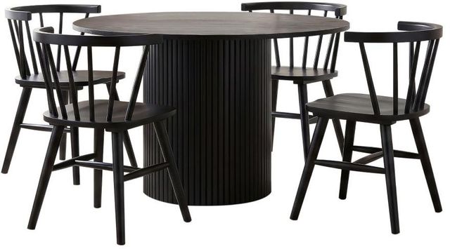 Coaster® Hamlyn 5-Piece Black Round Dining Table Set-0
