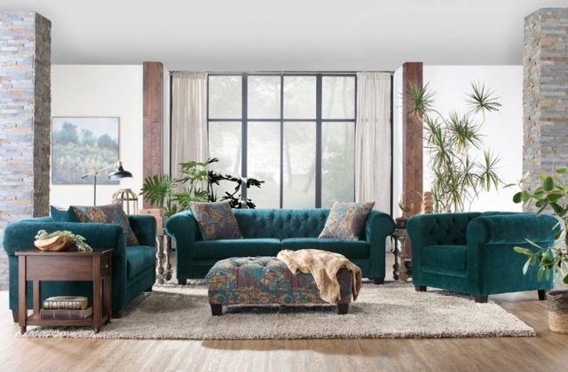 Hughes Furniture® 22700 Lush Peacock Loveseat-1