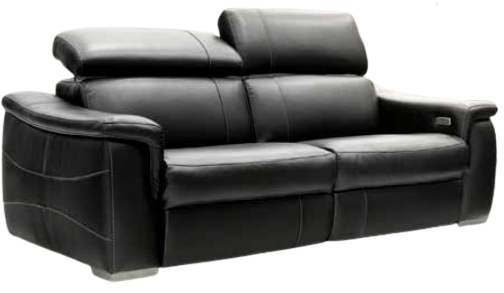 Fornirama 3485 Black Power Reclining Condo Sofa with Adjustable Headrest-0