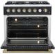 FORNO® Marco Series Alta Qualita 36" Black Pro Style Gas Range-3