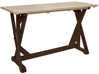 C R Plastics Harvest 72" Chocolate/Beige Bar Table-0