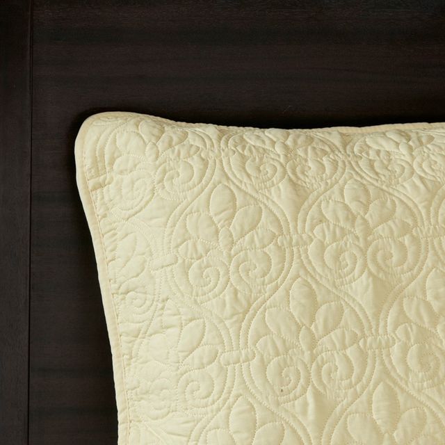 Olliix by Madison Park Yellow Queen Quebec Reversible Bedspread Set-4