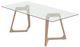 Canadel Customizable Modern Glass Top Dining Table with Pecan Washed MN Base -3
