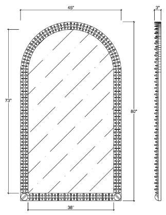 Bramble Customizable Milano Arch Floor Mirror-1