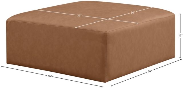 Meridian Furniture Cube Brown Vegan Leather Ottoman-3