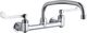 Elkay Chrome Foodservice 8" Centerset Wall Mount Faucet with 12" Arc Tube Spout and 6" Wristblade Handles-0