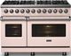 Viking® 5 Series 48" Blush Pro Style Dual Fuel (NG) Range with Polished Chrome Trim-2