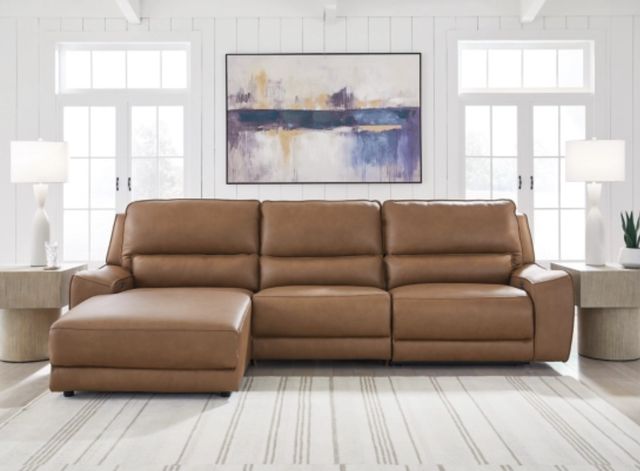 Signature Design by Ashley® DeepWakes 3-Piece Caramel Left-Arm Facing Power Reclining Sofa Sectional and Chaise-2
