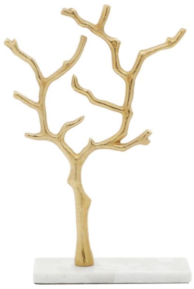 Deco Marche Gold Tree Jewelry Stand with Rectangular Base-1