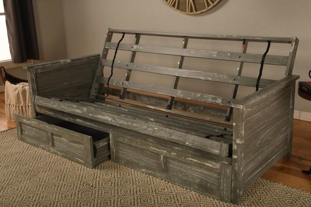 Kodiak Furniture Lexington Taxi Woodsmoke/Weathered Gray Full Storage Futon with Mattress-2
