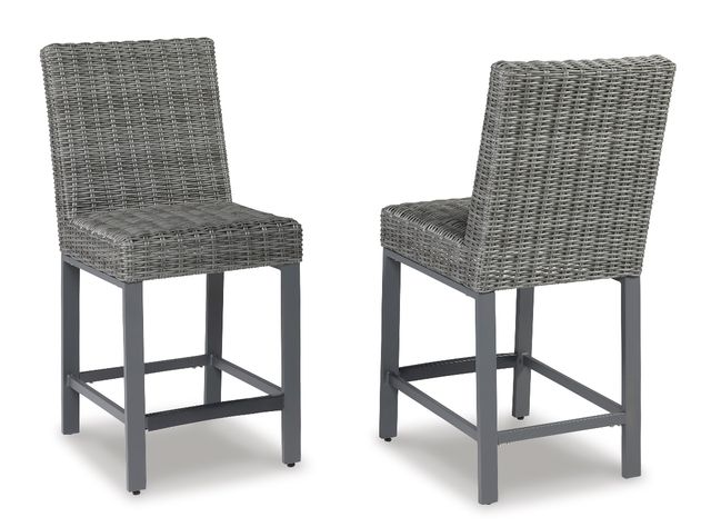 Signature Design by Ashley® Palazzo 5-Piece Gray Counter Height Outdoor Dining Set-1