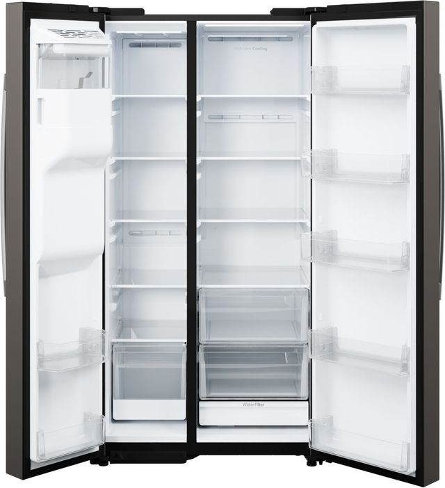 GE® 36" 23.6 Cu. Ft. Fingerprint Resistant Slate Counter Depth Side-By-Side Refrigerator with Extra Tall Dispenser and In-Door Icemaker-1