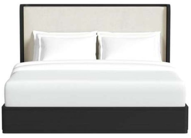 Elements International Rosalie Black/Gray Upholstered King Panel Bed-3