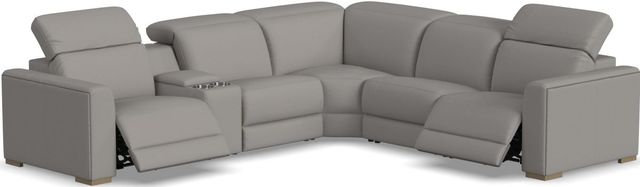 Flexsteel® Aurora 6-Piece Ash Power Reclining Sectional with Power Headrests-1
