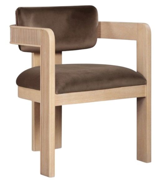 Meridian Furniture Sacha Brown/Natural Velvet Upholstered Dining Chair-0