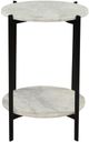 Moe's Home Collection Melanie White Marble Round Accent Table with Matte Black Iron Base-2