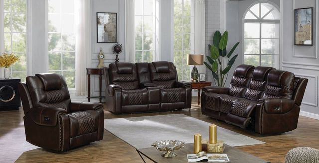 Coaster® North 3-Piece Dark Brown Power Reclining Living Room Set-0