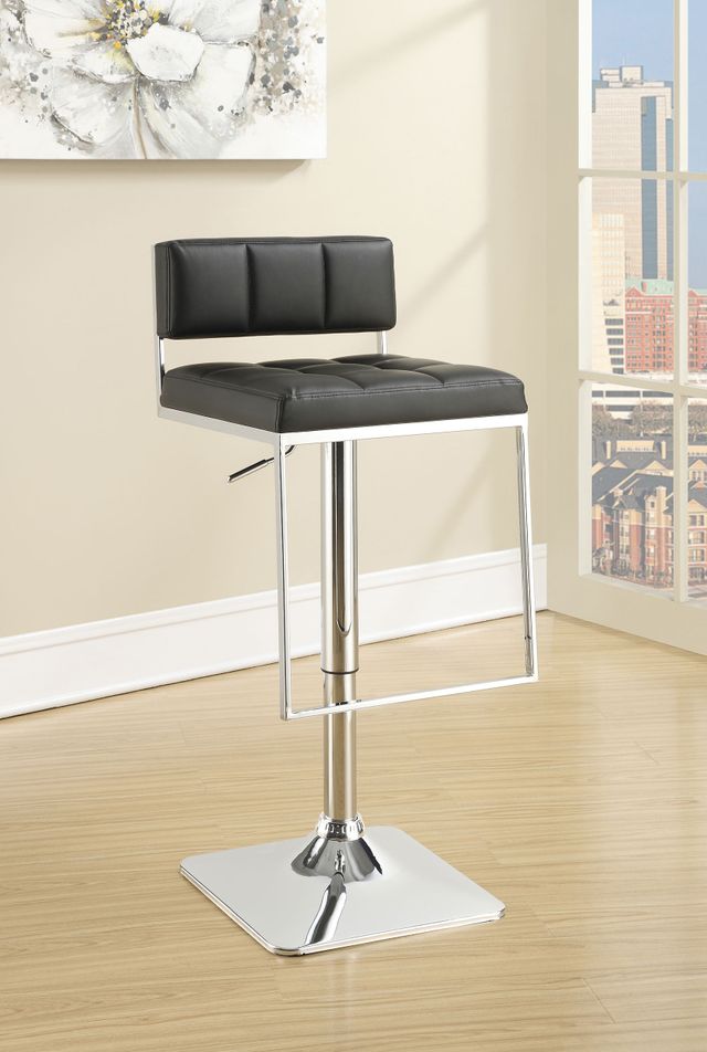 Coaster® Alameda Chrome/Black Adjustable Bar Stool-8