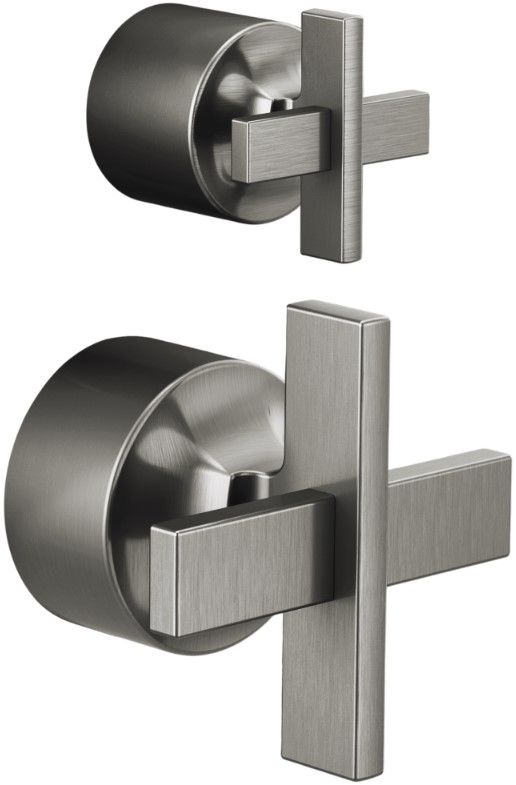 Brizo Levoir® Brilliance® Luxe Steel® Pressure Balance Valve with Integrated Diverter Trim Cross Handle Kit-0