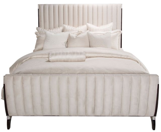 Michael Amini® Paris Chic Espresso Upholstered California King Sleigh Bed-3