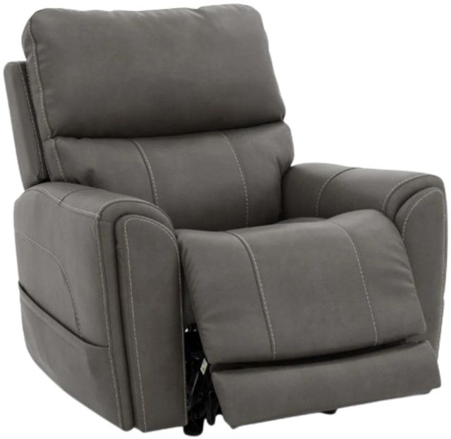Flexsteel® Carter Smoke Power Rocking Recliner with Power Headrest and Lumbar-1