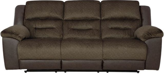 Benchcraft® Dorman Chocolate Manual Reclining Sofa-1
