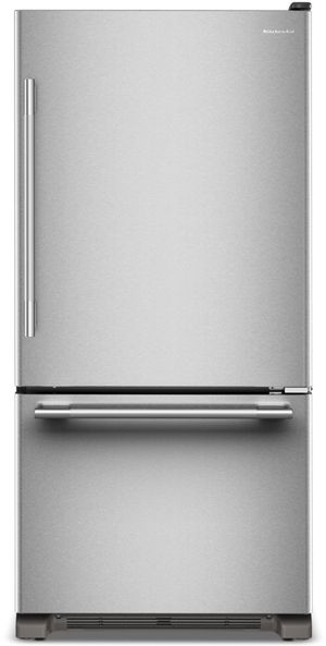 KitchenAid 33" 22 Cu. Ft. PrintShield Stainless Steel Bottom Freezer Refrigerator With Right Door Swing