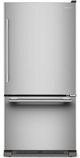 KitchenAid® 33" 22 Cu. Ft PrintShield® Stainless Steel Bottom Freezer Refrigerator with Right Door Swing-0