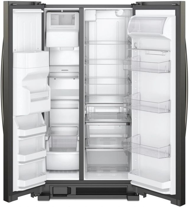 Whirlpool® 36 in. 24.6 Cu. Ft. Fingerprint Resistant Black Stainless Side-by-Side Refrigerator-1