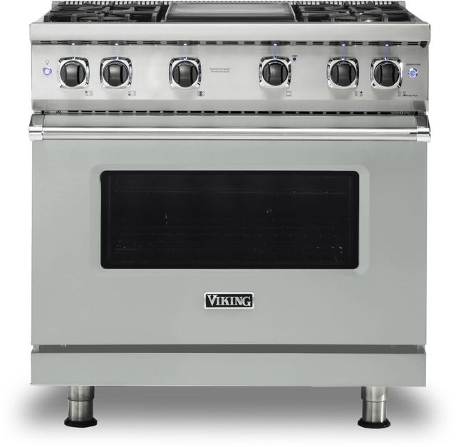 Viking® 5 Series 36" Arctic Grey Pro Style Liquid Propane Range with 12" Griddle-0